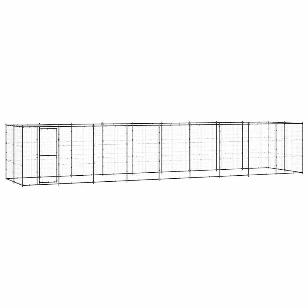 Vanjski kavez za pse s krovom čelični 21,78 m²