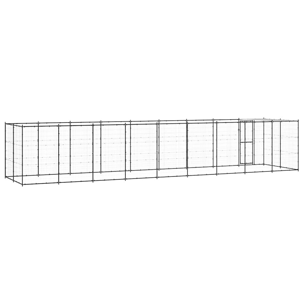 Vanjski kavez za pse s krovom čelični 21,78 m²