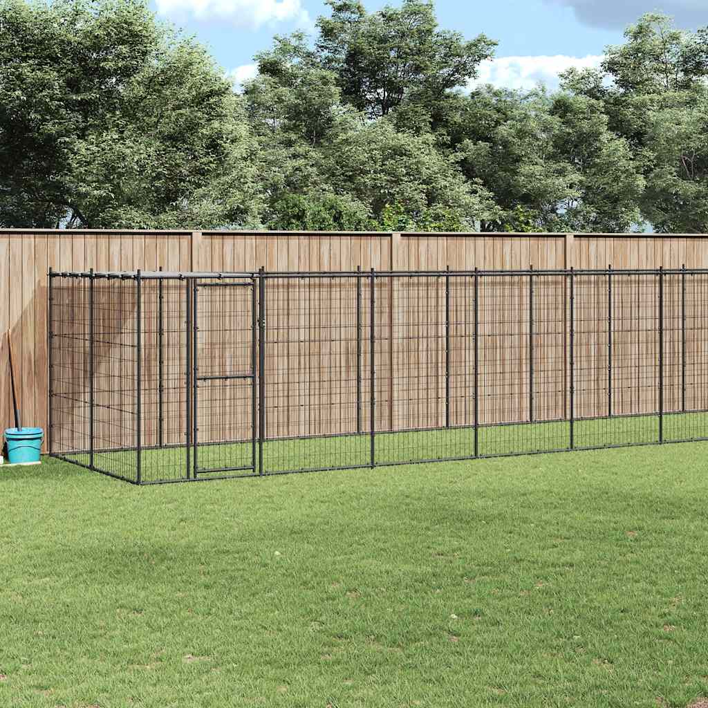 Vanjski kavez za pse s krovom čelični 21,78 m²