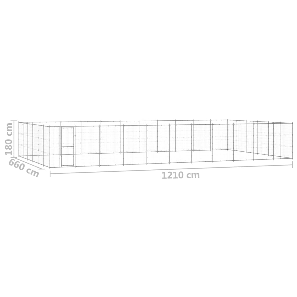 Vanjski kavez za pse od pocinčanog čelika 79,86 m²