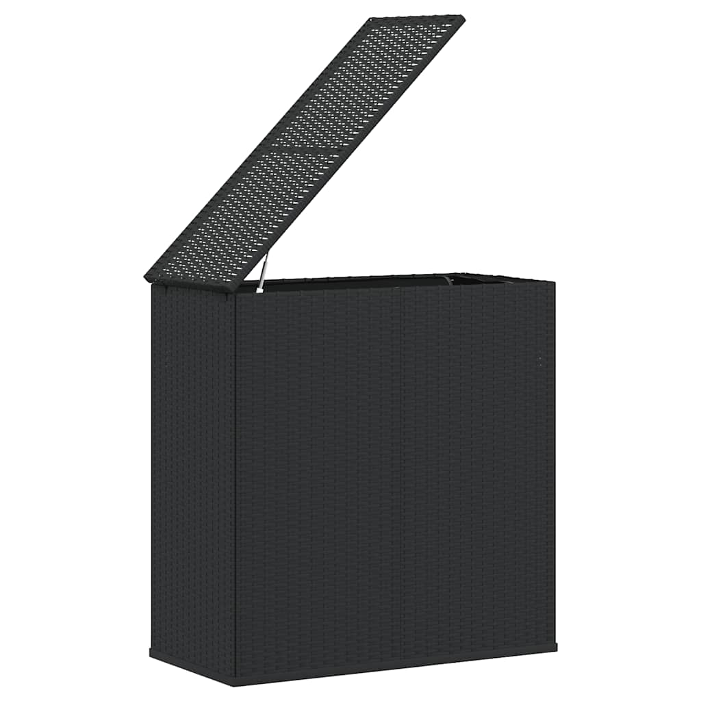 Kutija za vrtne jastuke od PE ratana 100 x 49 x 103,5 cm crna