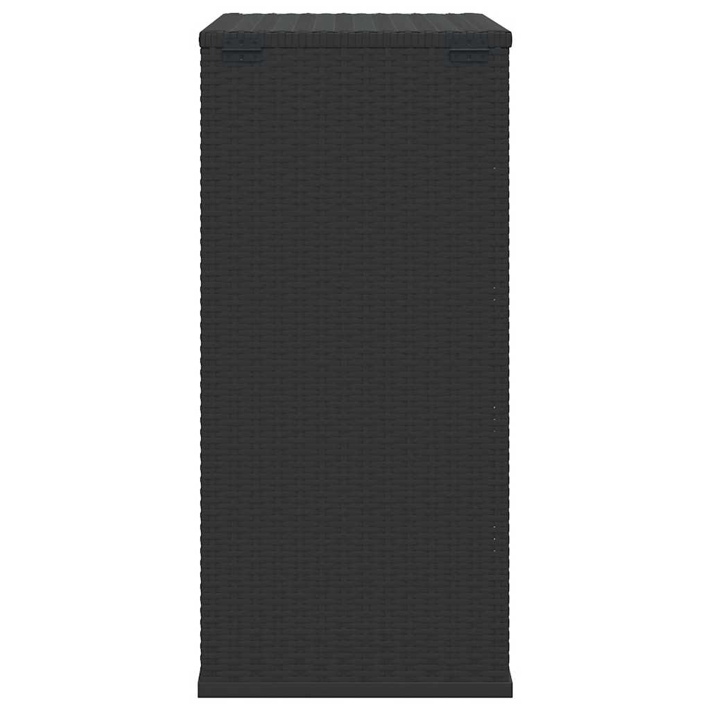 Kutija za vrtne jastuke od PE ratana 100 x 49 x 103,5 cm crna