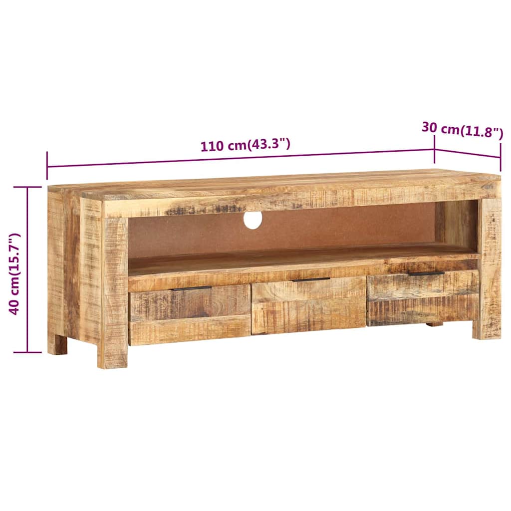 TV ormarić 110 x 30 x 40 cm od grubog drva manga Smeđa