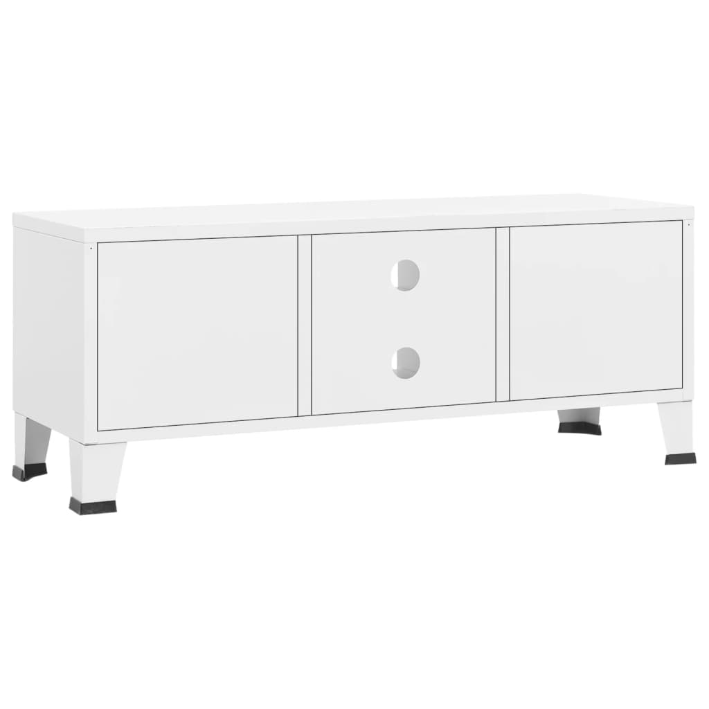 Industrijski TV ormarić bijeli 105 x 35 x 42 cm metalni