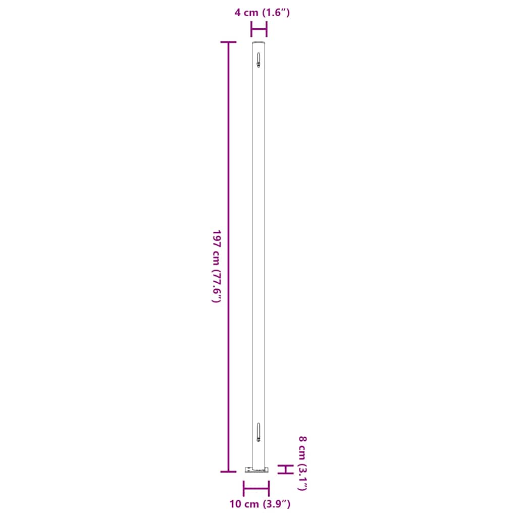 Uvlačiva bočna tenda za terasu 200 x 600 cm krem