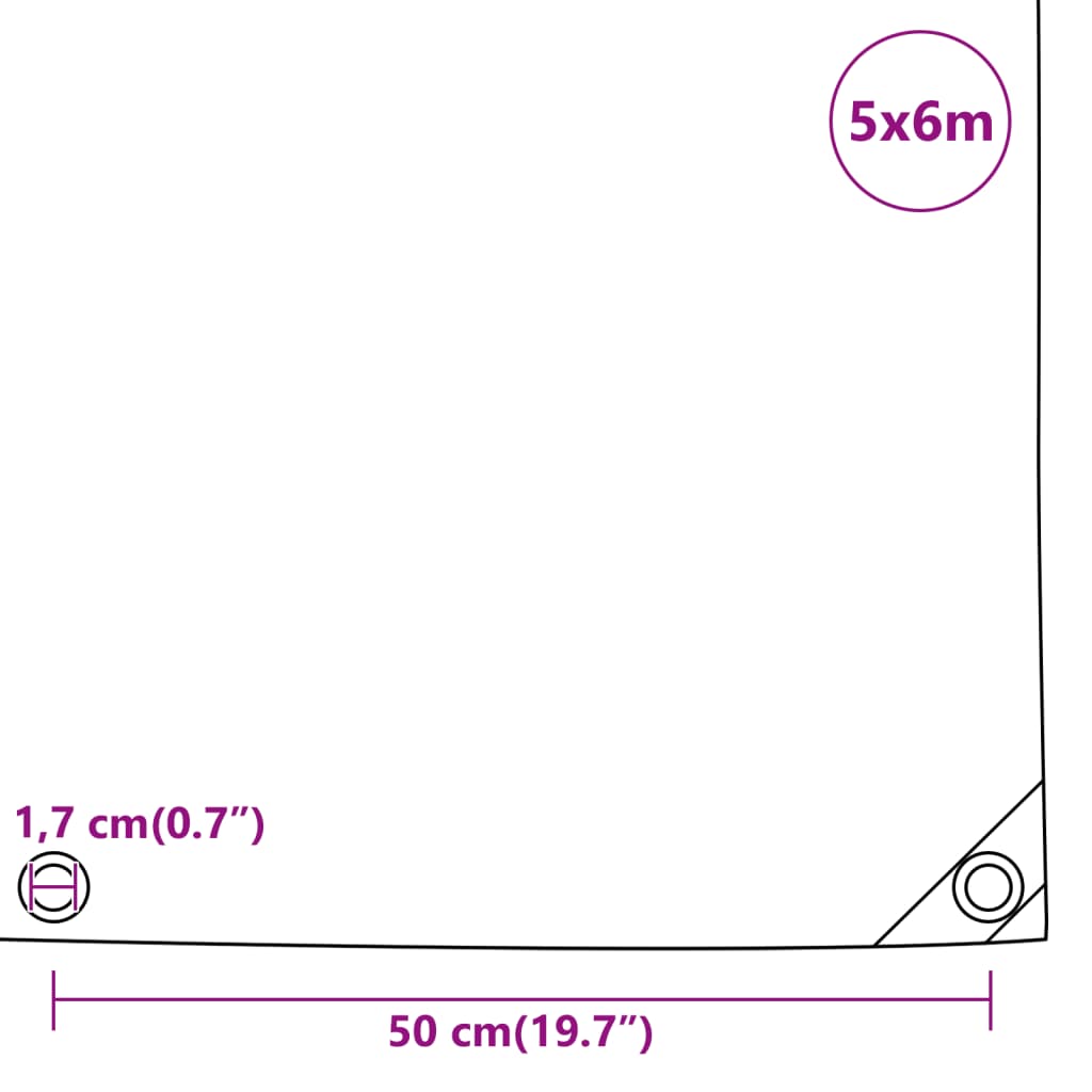 Cerada 650 g/m² 5 x 6 m crna