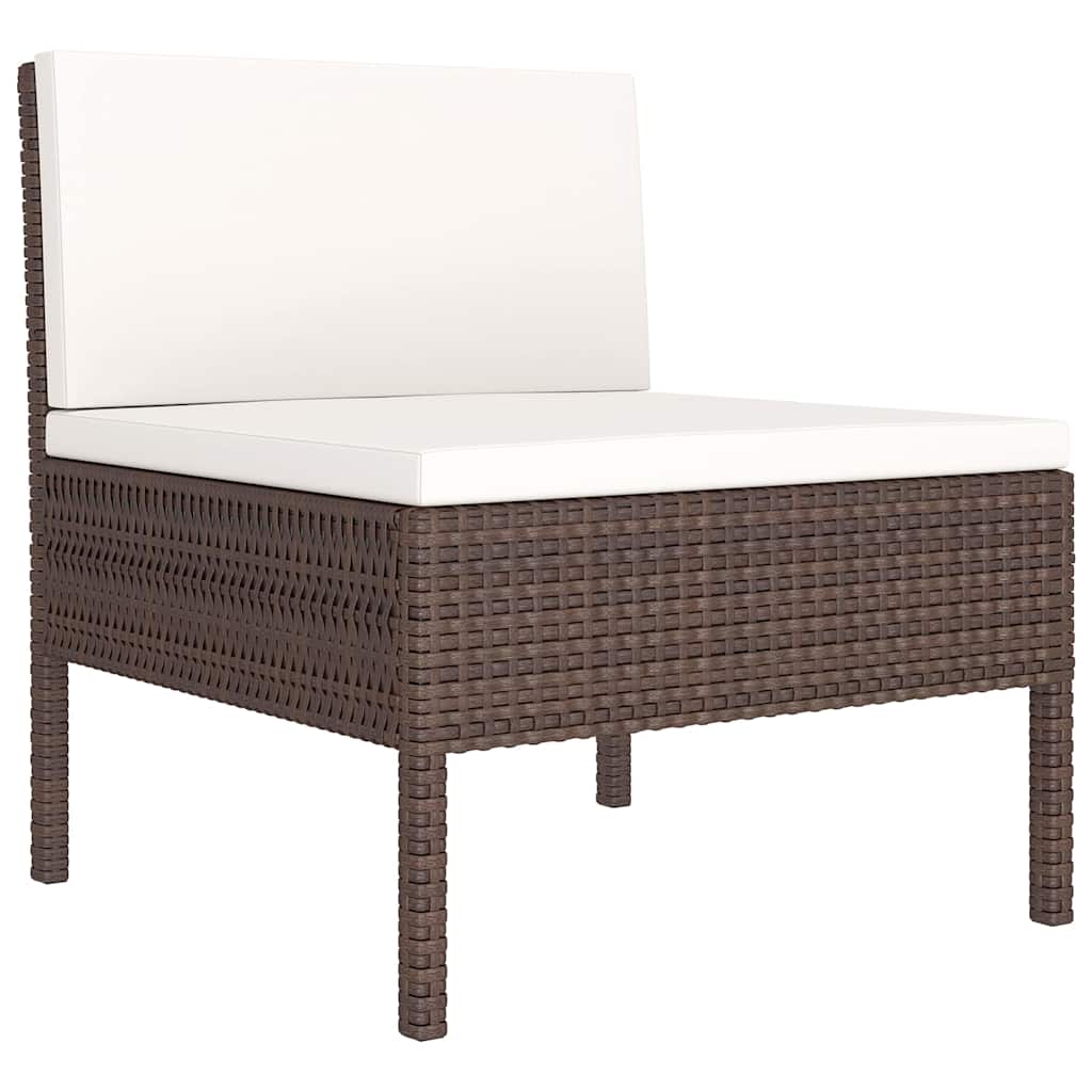 12-dijelna vrtna garnitura od poliratana s jastucima smeđa