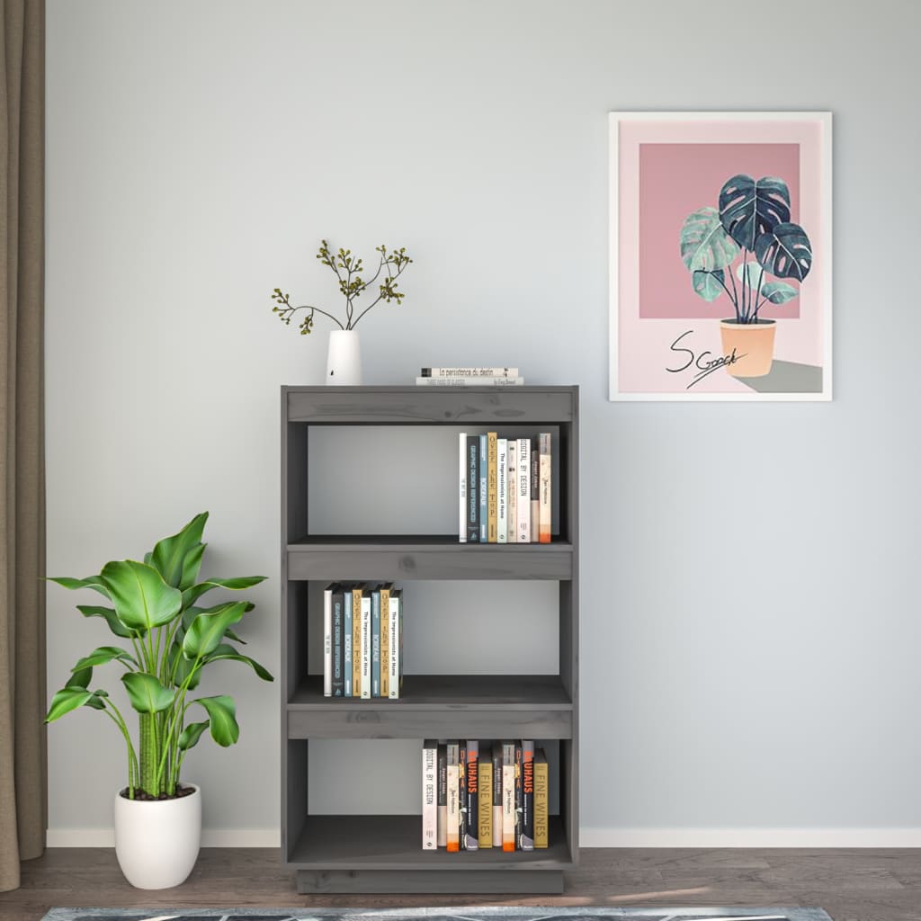 Ormarić za knjige / pregrada sivi 60x35x103 cm od borovine