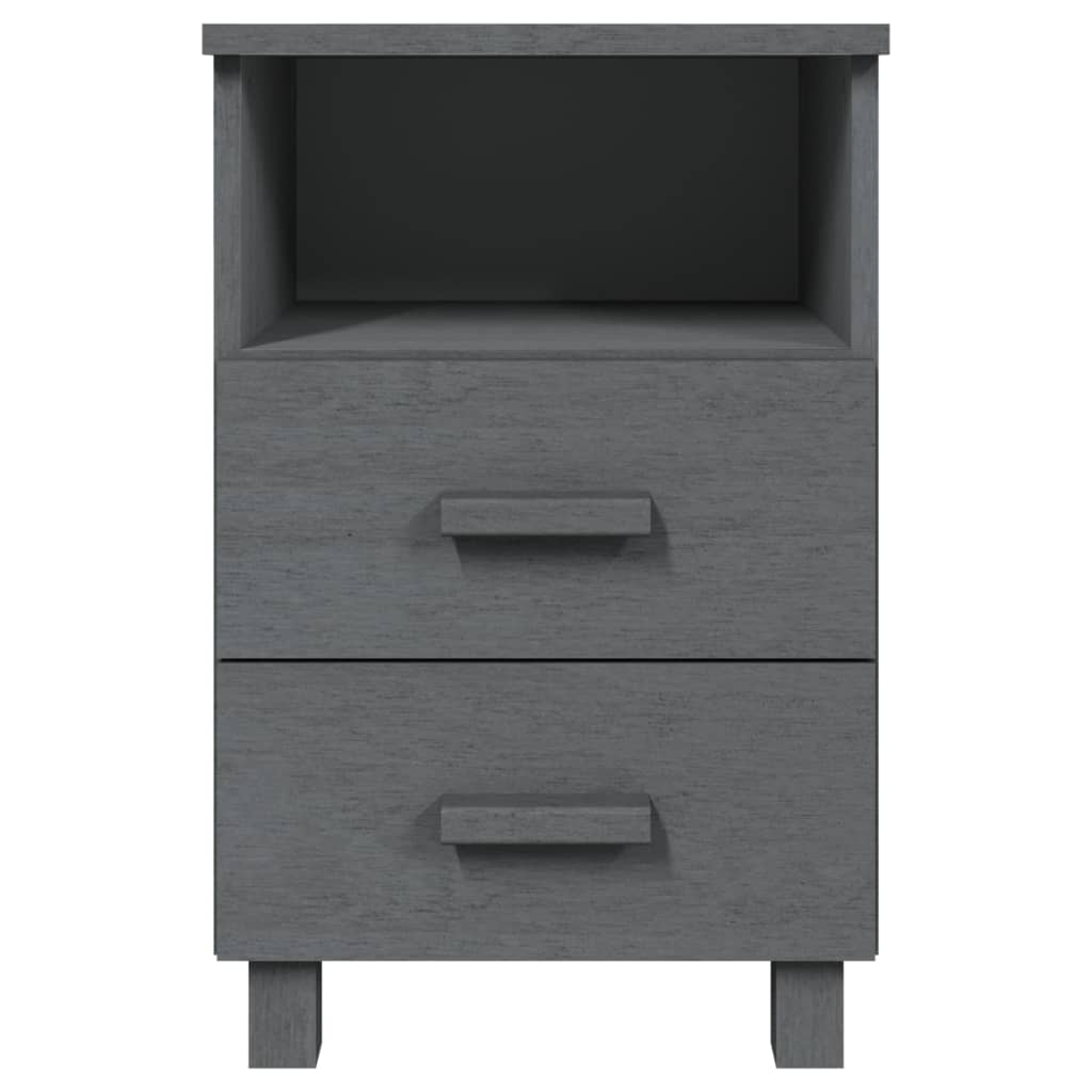 Noćni ormarići HAMAR 2 kom tamnosivi 40x35x62 cm od borovine