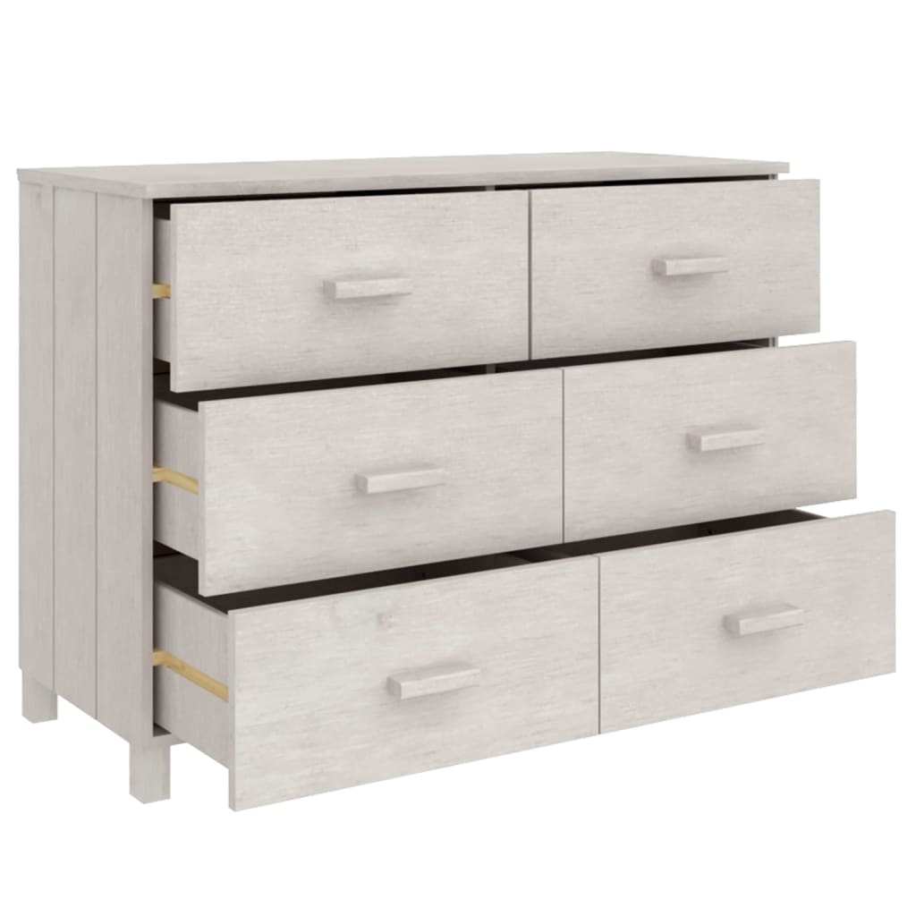 Komoda HAMAR bijela 113 x 40 x 80 cm od masivne borovine