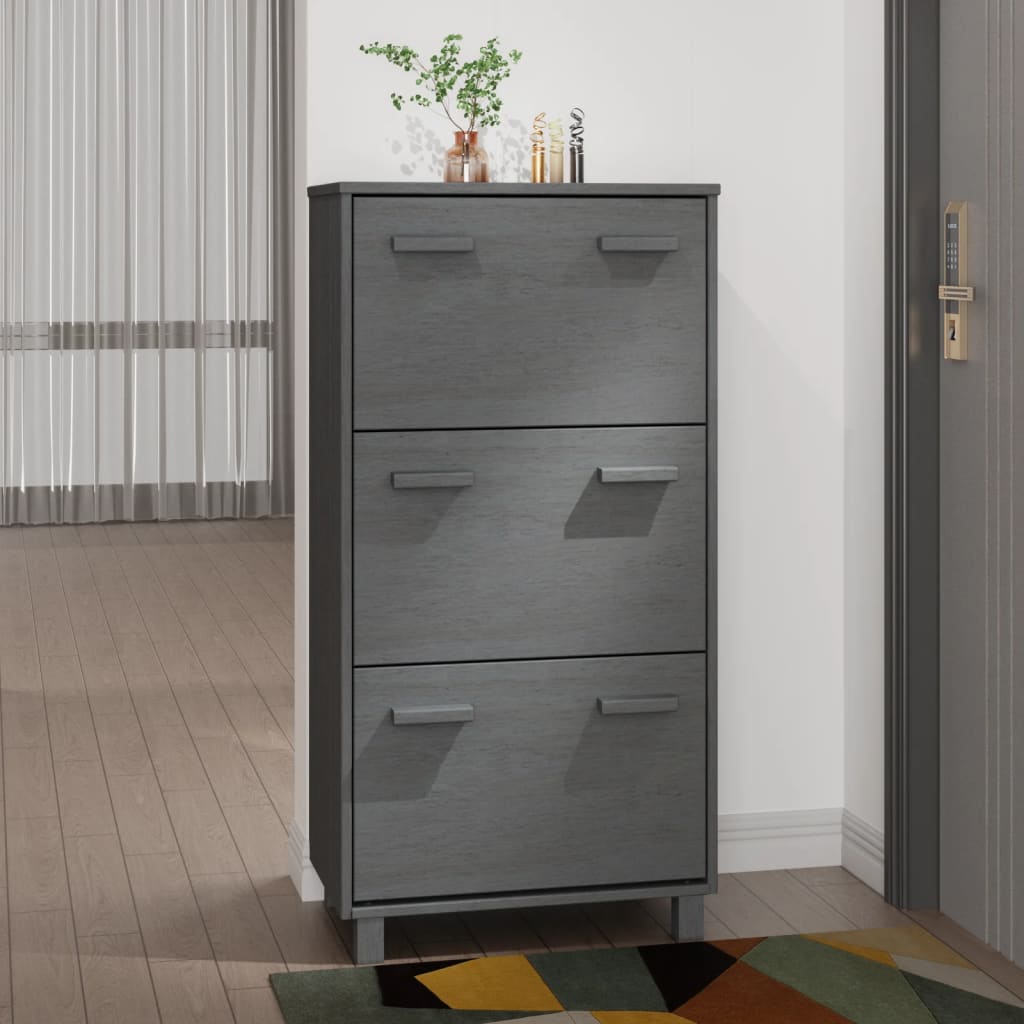 Ormarić za cipele HAMAR tamnosivi 59,5x35x117 cm od borovine
