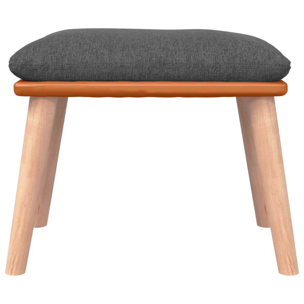 Tabure tamnosivi 45x29,5x35 cm od tkanine i umjetne kože