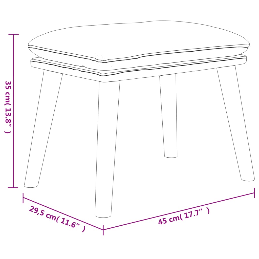 Tabure plavi 45x29,5x35 cm od tkanine i umjetne kože
