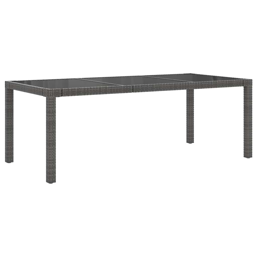 9-dijelni vrtni blagovaonski set od poliratana s jastucima sivi Siva Dužina stola 190 cm