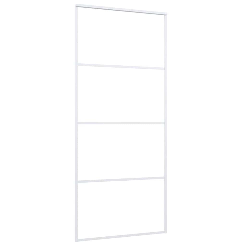 Klizna vrata od mutnog stakla ESG i aluminija 90x205 cm bijela