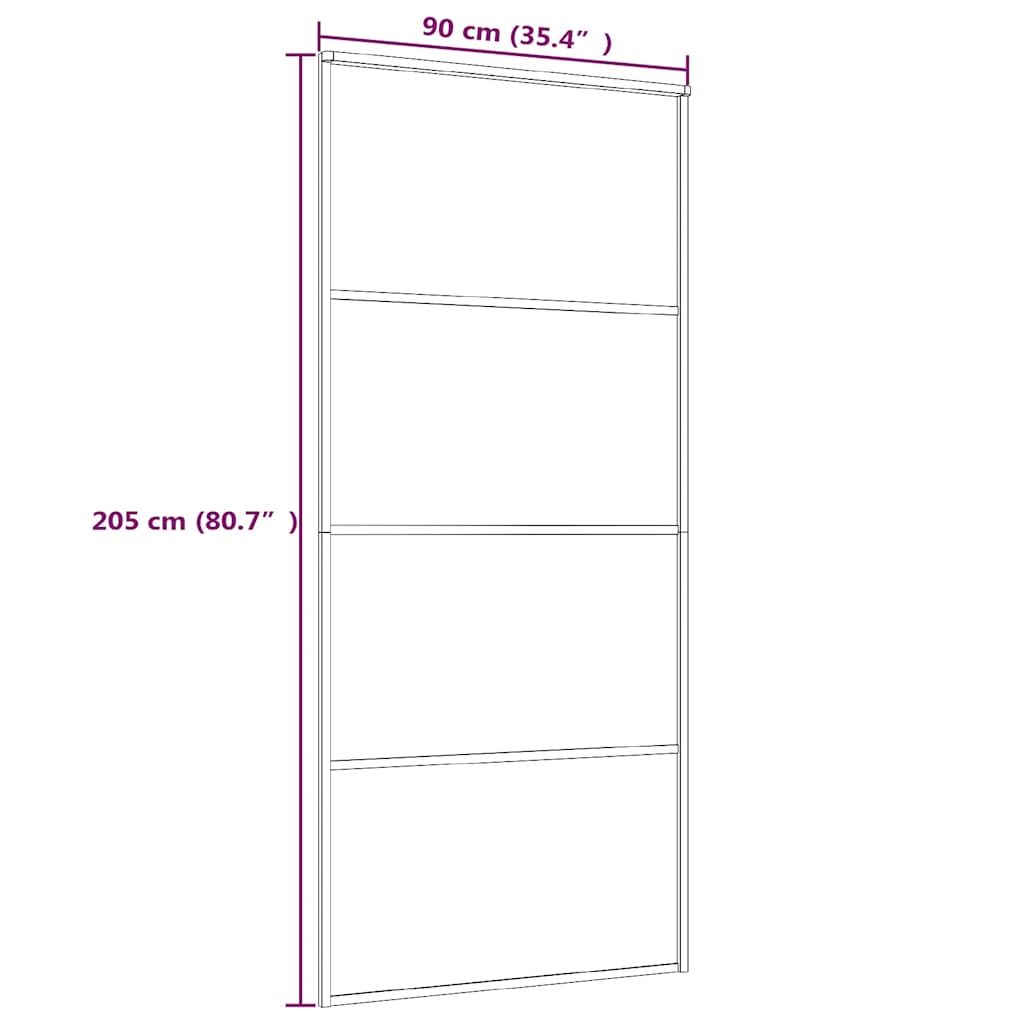 Klizna vrata od mutnog stakla ESG i aluminija 90x205 cm bijela