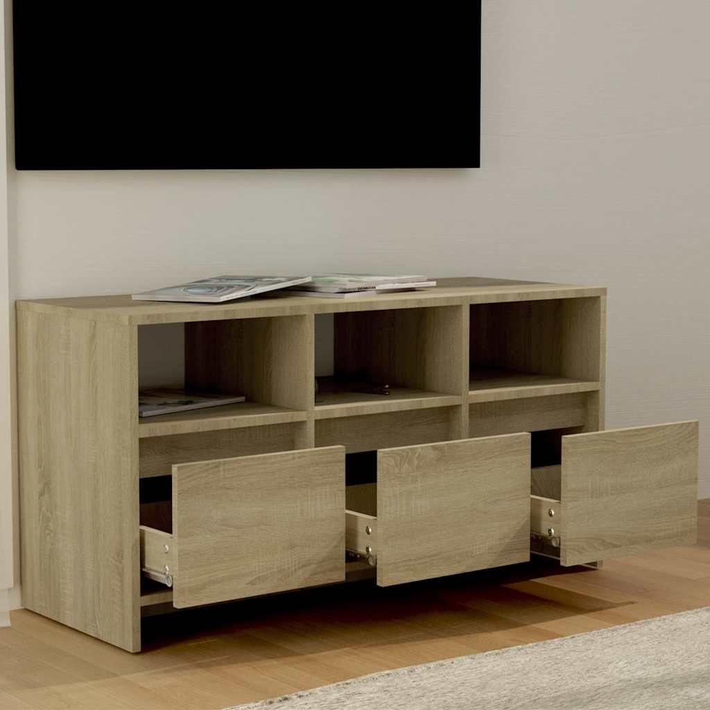 TV ormarić boja hrasta 102 x 37,5 x 52,5 cm konstruirano drvo Bež