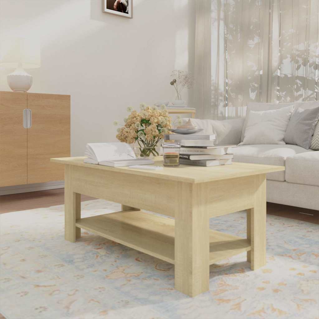Stolić za kavu boja hrasta 102x55x42 cm konstruirano drvo Smeđa 102 x 55 x 42 cm
