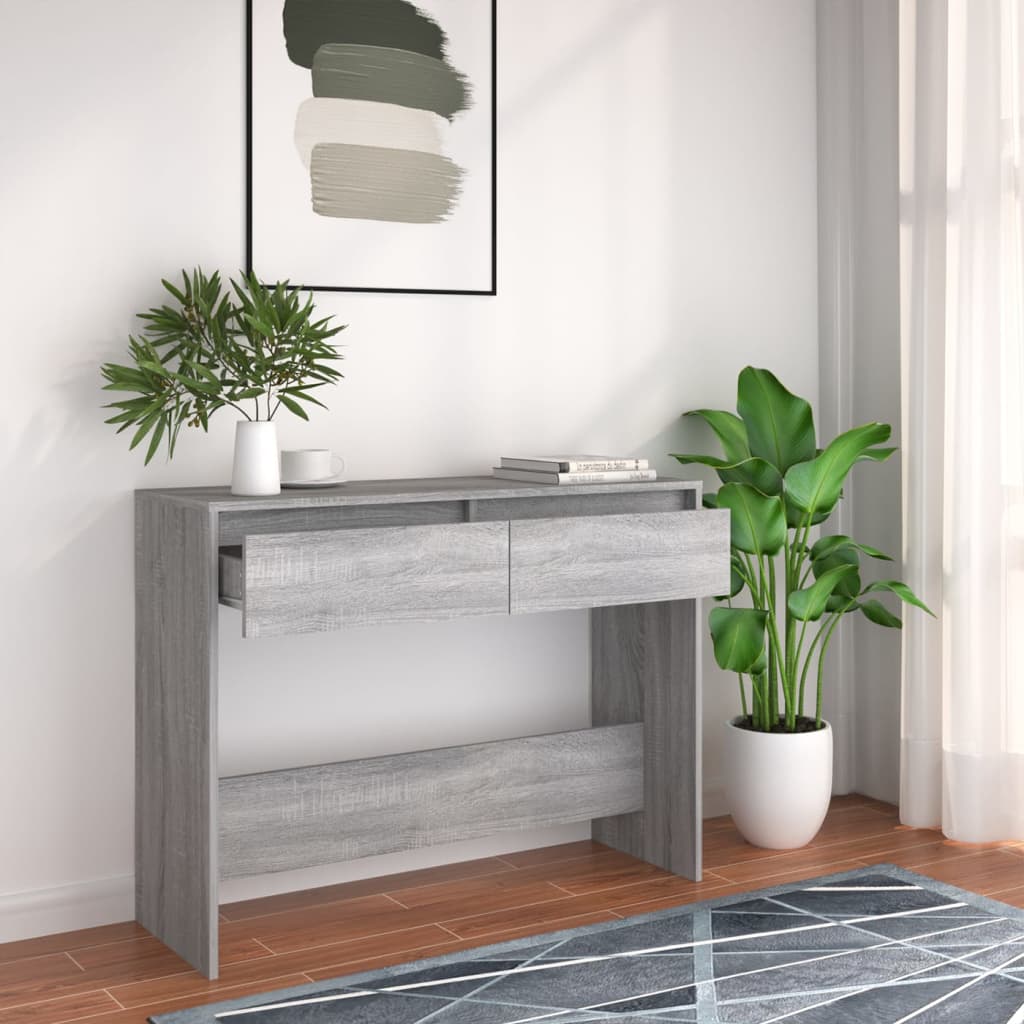Konzolni stol siva boja hrasta 100x35x76,5 cm konstruirano drvo