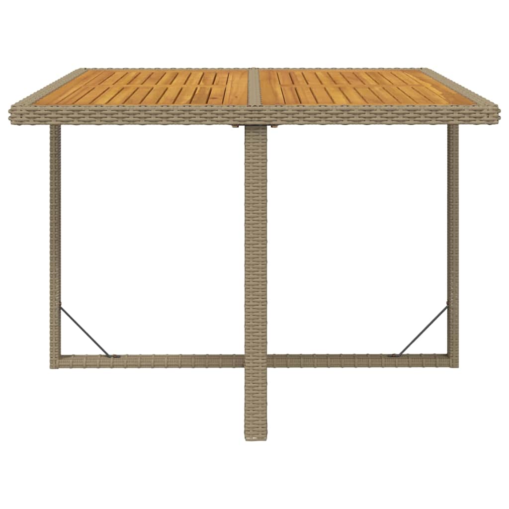 5-dijelni vrtni blagovaonski set od poliratana s jastucima bež 109 cm table length