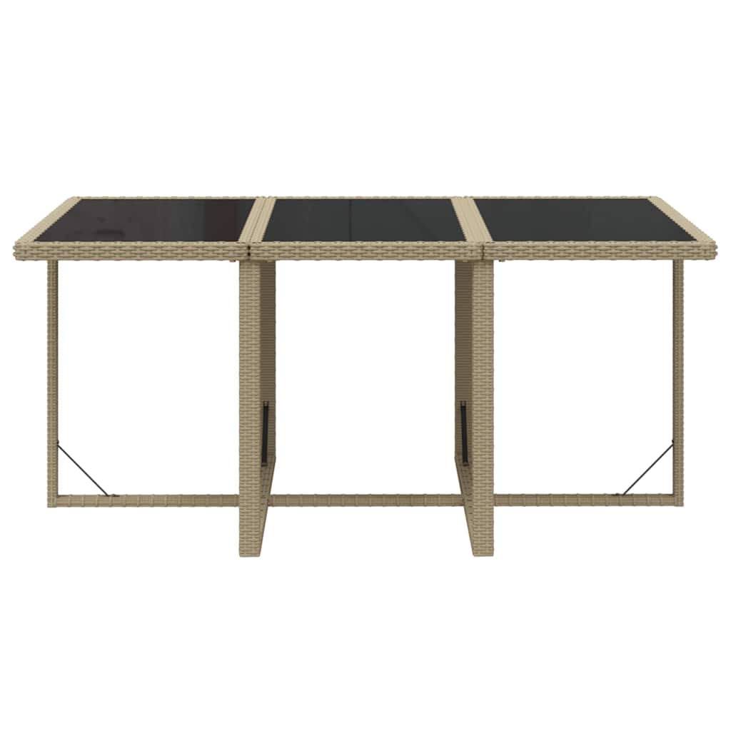 7-dijelni vrtni blagovaonski set od poliratana s jastucima bež 163 cm table length