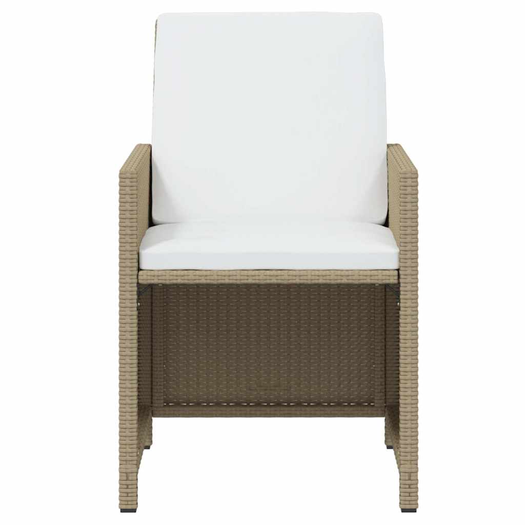 7-dijelni vrtni blagovaonski set od poliratana s jastucima bež 163 cm table length