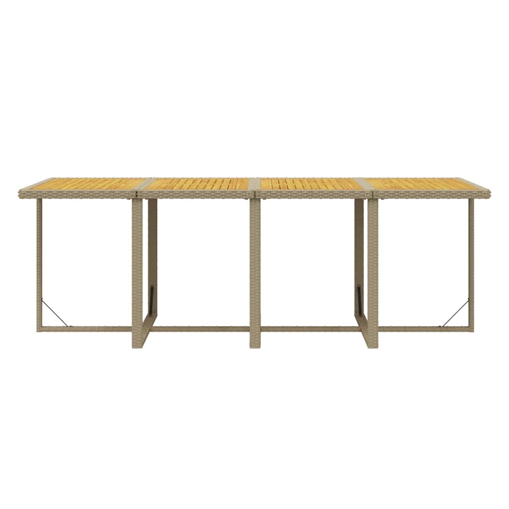 13-dijelni vrtni blagovaonski set od poliratana s jastucima bež 219 cm table length