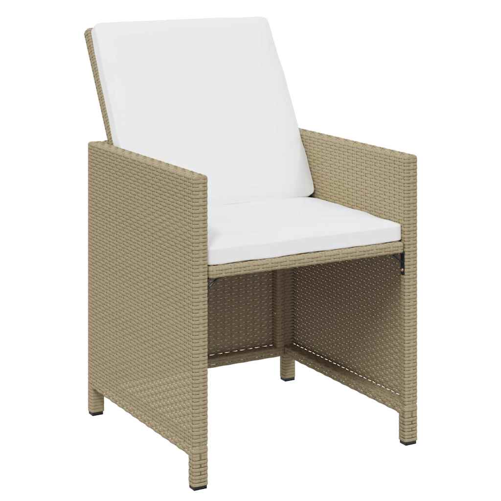 13-dijelni vrtni blagovaonski set od poliratana s jastucima bež 219 cm table length