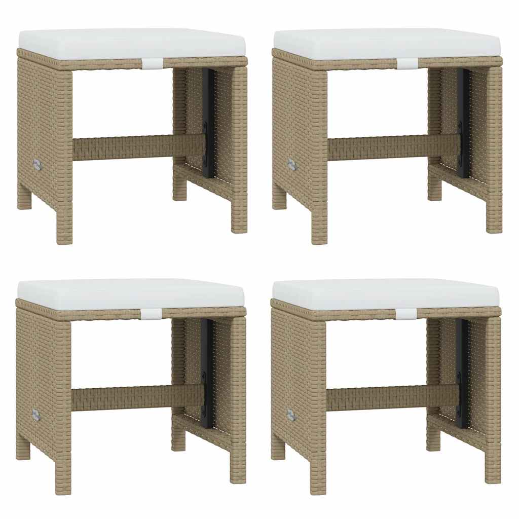 13-dijelni vrtni blagovaonski set od poliratana s jastucima bež 219 cm table length