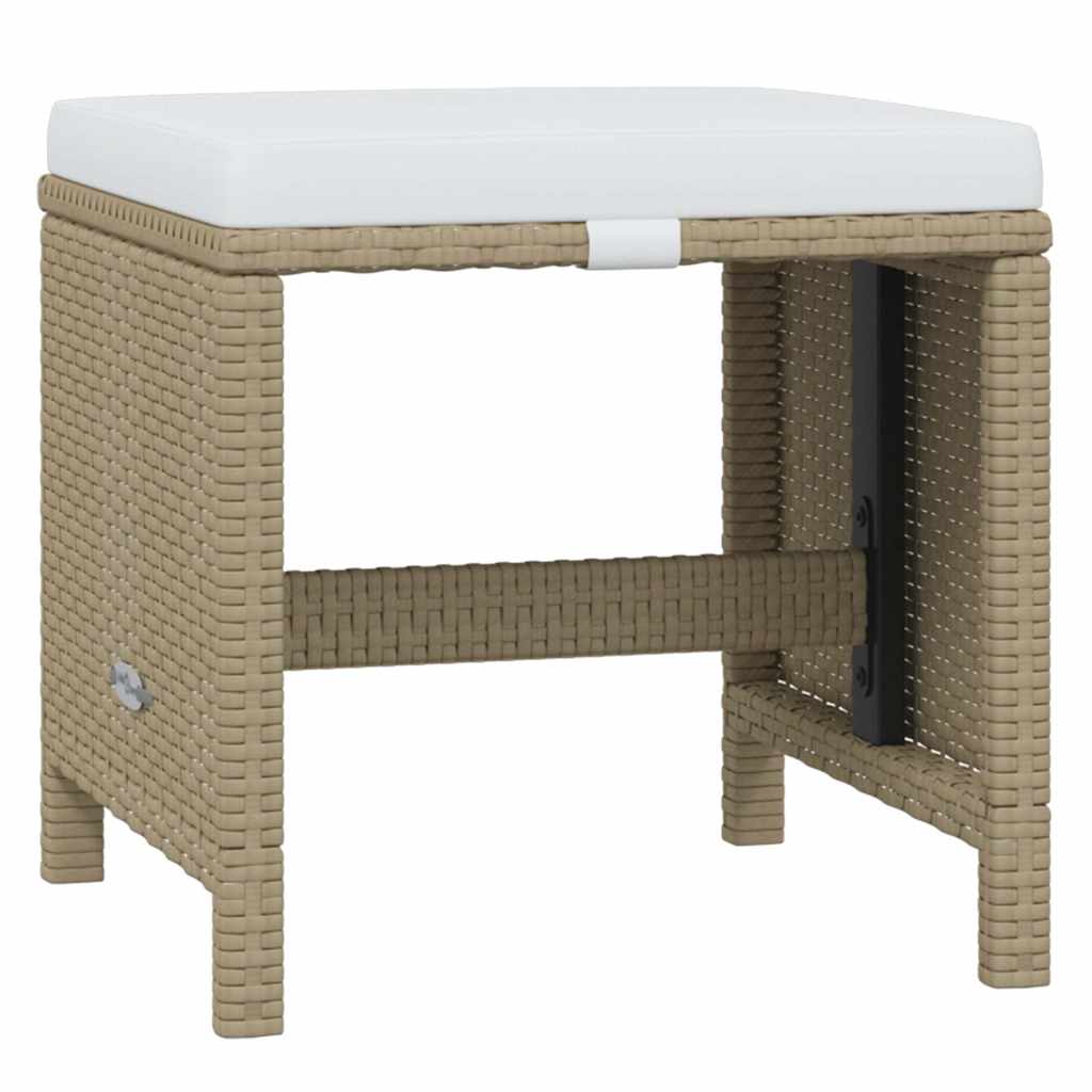 13-dijelni vrtni blagovaonski set od poliratana s jastucima bež 219 cm table length
