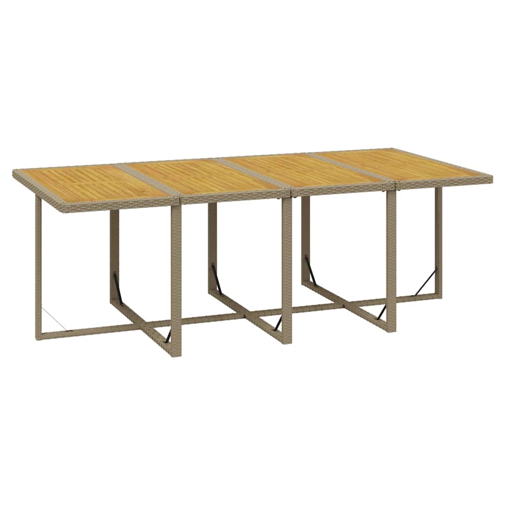 13-dijelni vrtni blagovaonski set od poliratana s jastucima bež 219 cm table length