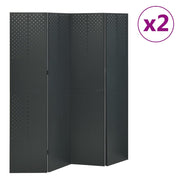 Sobne pregrade s 4 panela 2 kom antracit 160 x 180 cm čelične