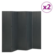 Sobne pregrade s 5 panela 2 kom antracit 200 x 180 cm čelične