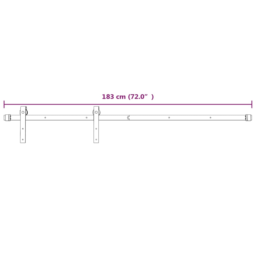 Komplet za klizna vrata 183 cm čelični bijeli