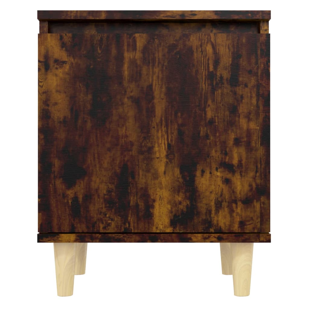 Noćni ormarić s drvenim nogama 2 kom dimljeni hrast 40x30x50 cm