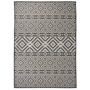 Vanjski tepih ravnog tkanja 200 x 280 cm crne pruge
