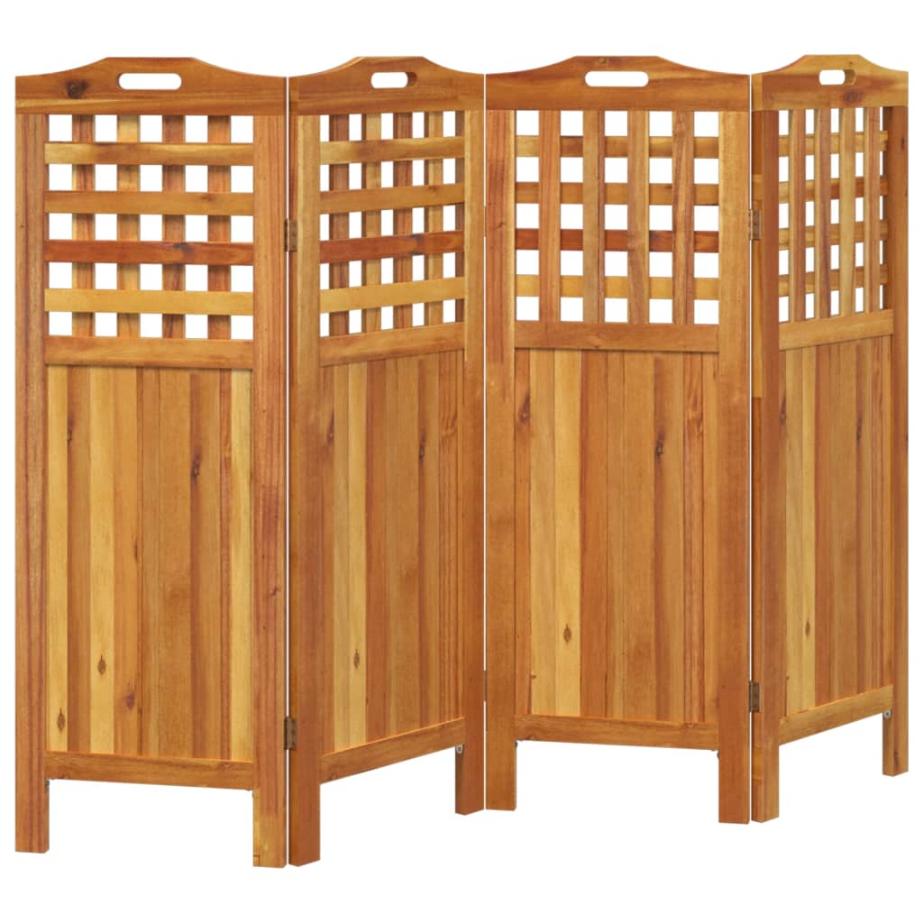 Sobna pregrada s 4 panela 162x2x115 cm masivno bagremovo drvo