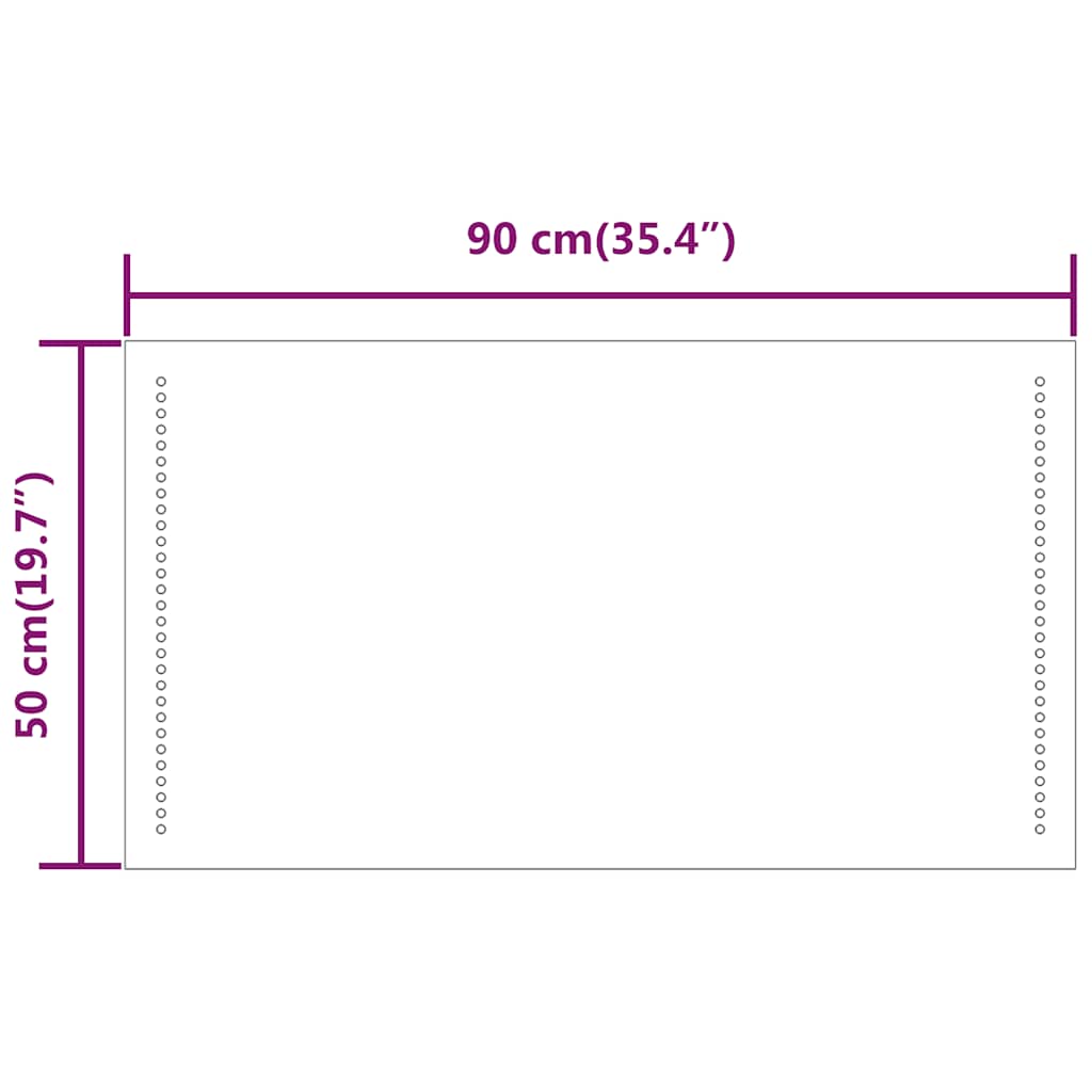 LED kupaonsko ogledalo 90x50 cm
