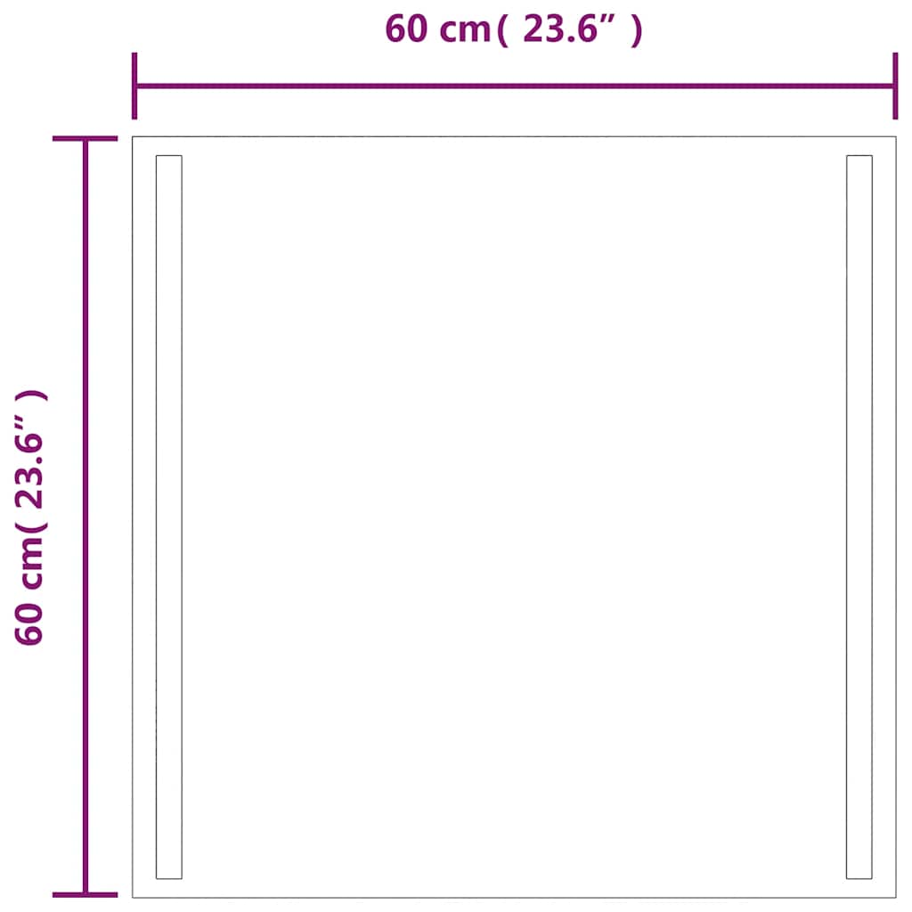 LED kupaonsko ogledalo 60x60 cm