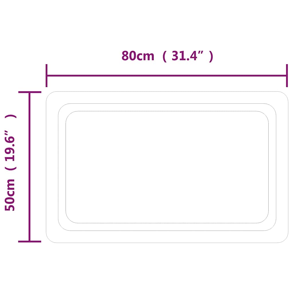 LED kupaonsko ogledalo 80x50 cm