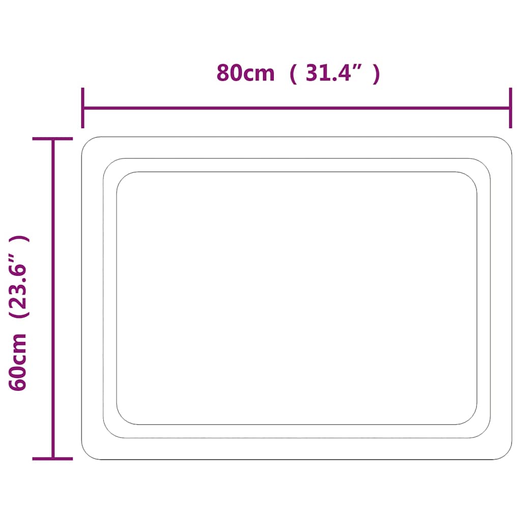 LED kupaonsko ogledalo 80x60 cm