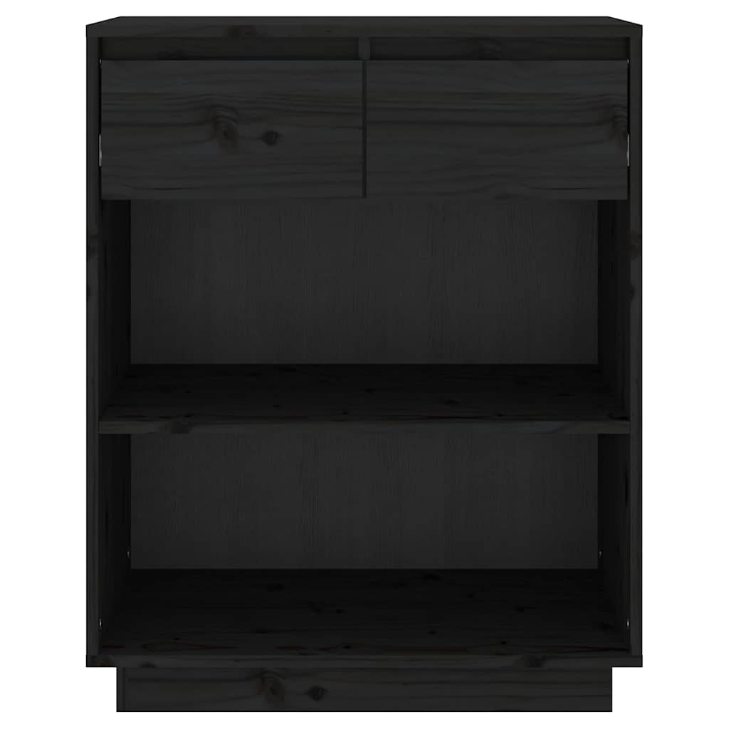Konzolni ormarić crni 60 x 34 x 75 cm od masivne borovine