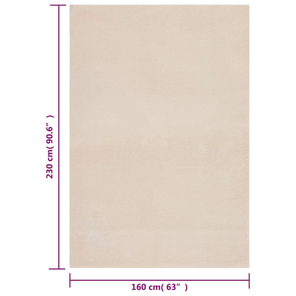 Perivi mekani pahuljasti tepih 160 x 230 cm protuklizni bež