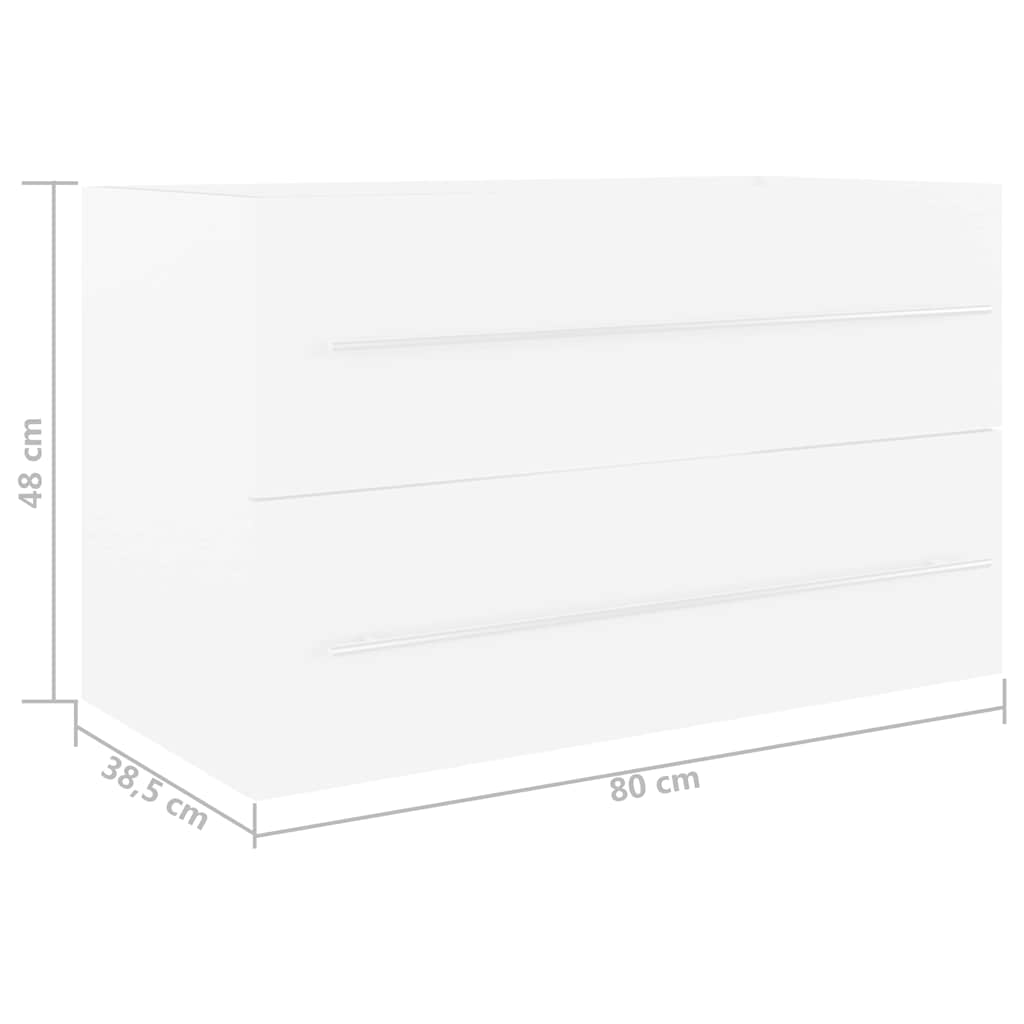 Ormarić s ugrađenim umivaonikom bijeli od iverice Bijela 80 x 38.5 x 48 cm