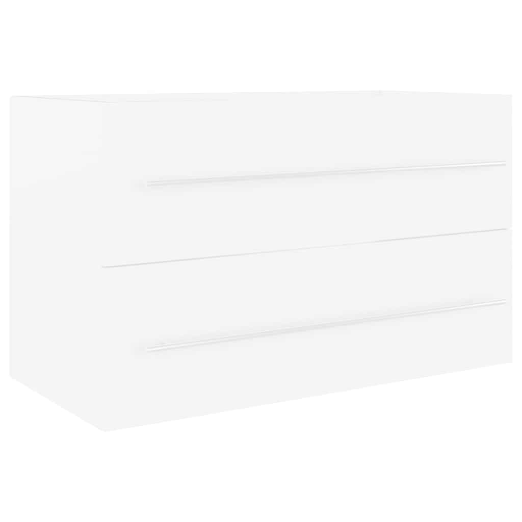 Ormarić s ugrađenim umivaonikom bijeli od iverice Bijela 80 x 38.5 x 48 cm