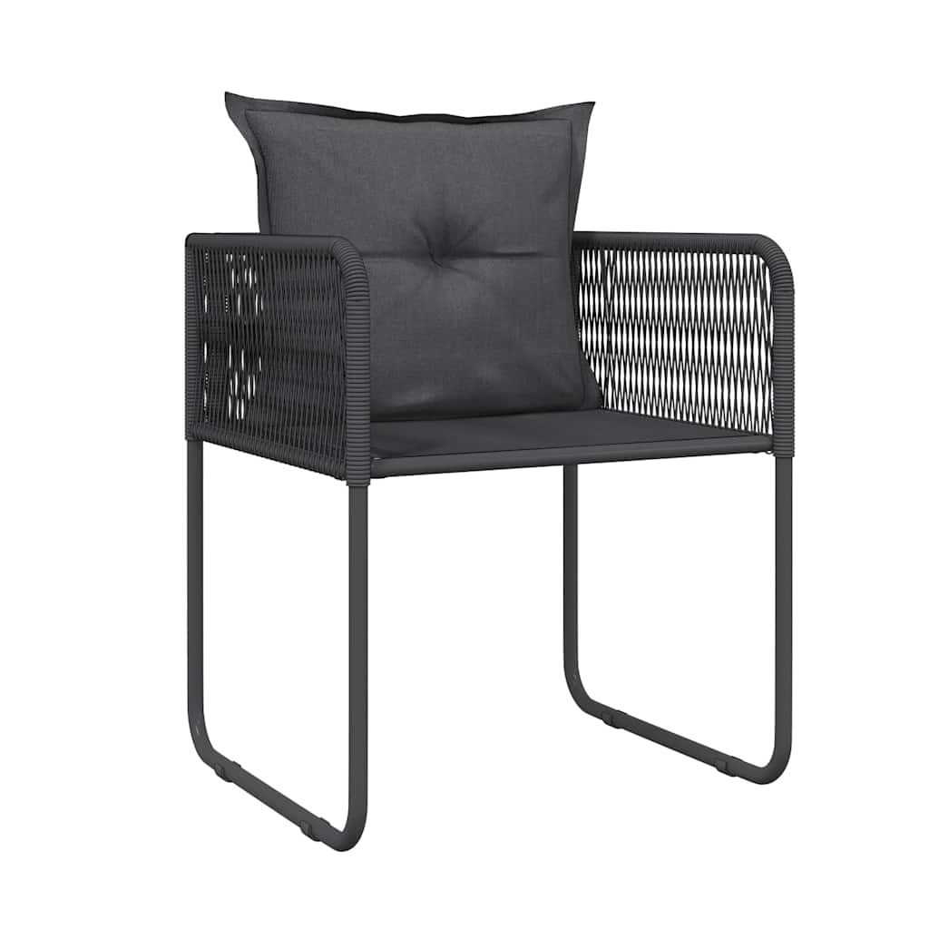 3-dijelni vrtni blagovaonski set crni Crna Dužina stola 80 cm