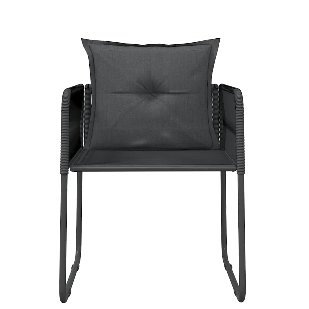 3-dijelni vrtni blagovaonski set crni Crna Dužina stola 80 cm