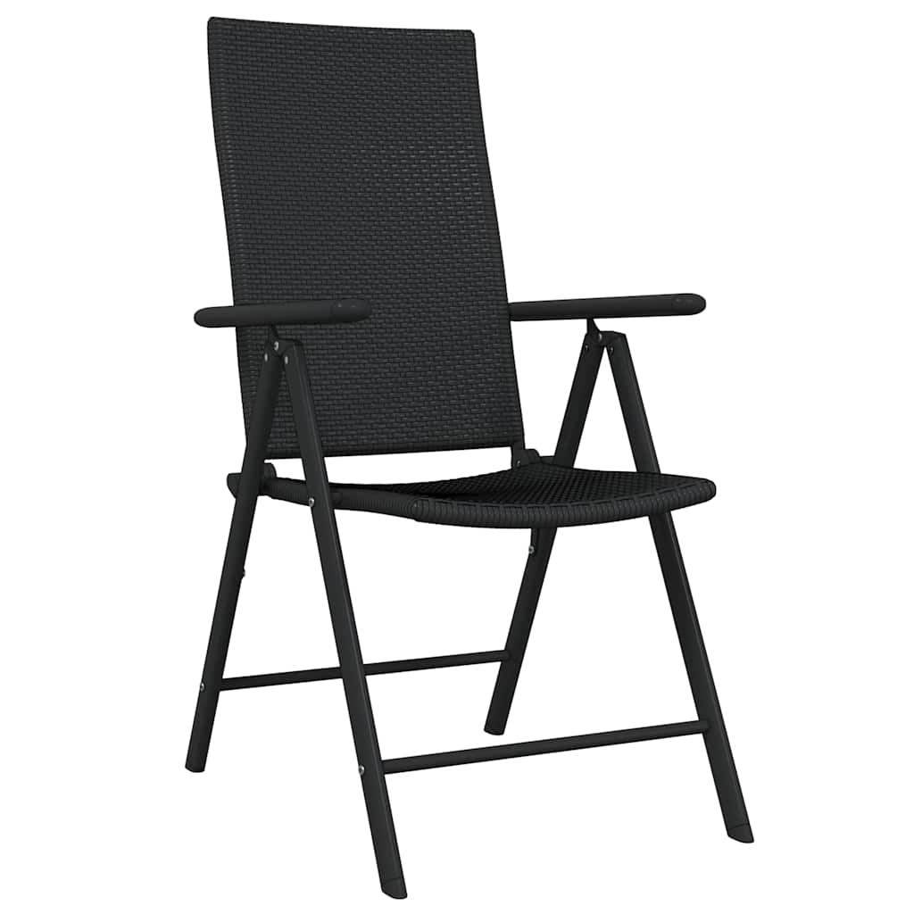 5-dijelni vrtni blagovaonski set crni Crna Dužina stola 80 cm