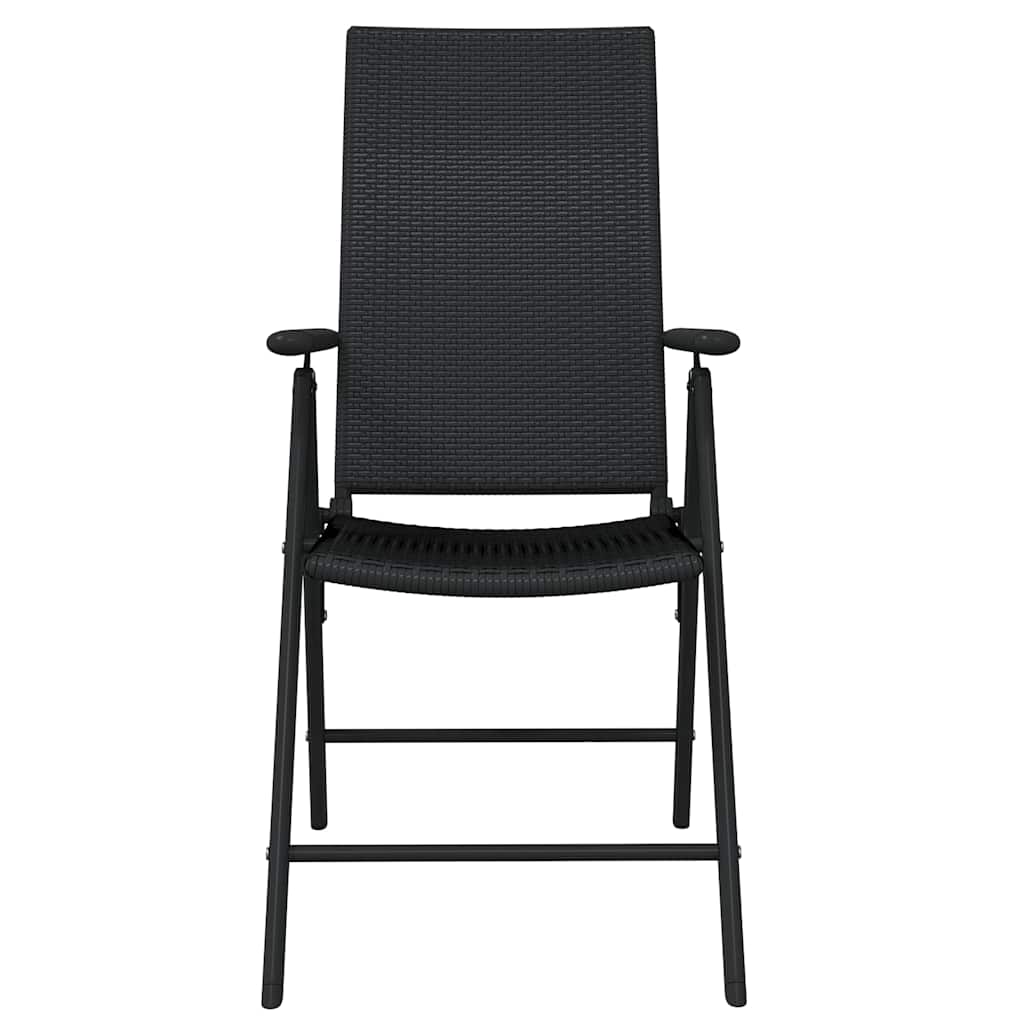 5-dijelni vrtni blagovaonski set crni Crna Dužina stola 80 cm
