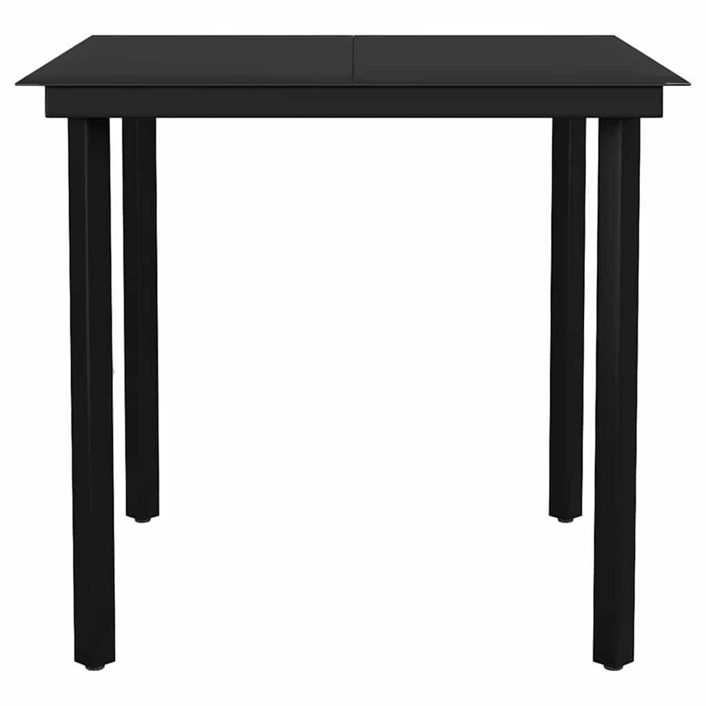 5-dijelni vrtni blagovaonski set crni Crna Dužina stola 80 cm